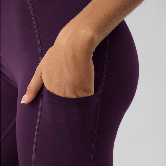 Berlook Activewear Purple Natural Waisted Leggings 25" - Picture 3 of 7